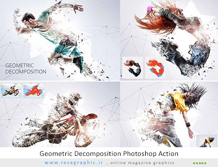 اکشن فتوشاپ تجزیه هندسی گرافیک ریور - Geometric Decomposition Photoshop Action 
